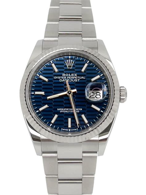 rolex datejust blue dial 36|Rolex Datejust 36 oystersteel.